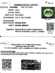 2.08/CT Natural Panna Stone with Govt. Lab Certificate-12210